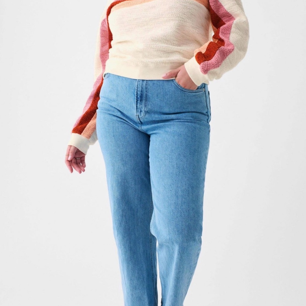 Faherty Vista Stripe Pullover in Peach Nectar Multi - Picture 6 of 9
